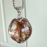 透體順髮紅銅鈦晶純銀吊墜