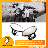 CLASSIC BAR END SIDE MIRROR MOUSE TYPE MOTORCYCLE [MOON RISING]