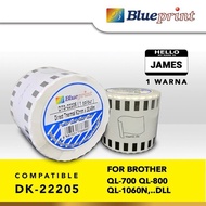 Blueprint BP-DTS22205 Brother Barcode Label 22205 62mm x 30.48m Continuous 1 Color Sticker Roll