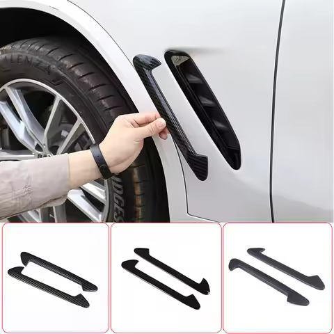 Car Side Fender Car Side Vent Air Flow Fender Intake Sticker Shark Gills Side Vent Cover Trim For BM