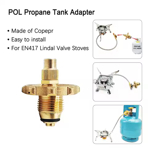 POL Propane Tank Adapter Copper LPG Tank Connector to EN417 Lindal Valve Stoves American Outdoor Gas