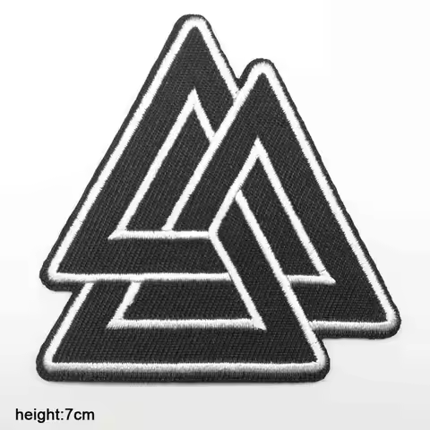 Triangular piece of iron tip Scandinavian vikings Odin moral Iron on Embroidered Cloth Clothes Patch