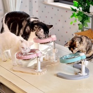 Beethoven Pet Mangkuk Kucing Boleh Laras Perlindungan Leher Mangkuk Ganda Mangkuk Makanan Kucing Man