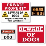 Metal Sign"Beware Of Dog"Warning Tin Sign"Private Property Beware Of Dogs""Property Protected By Vid