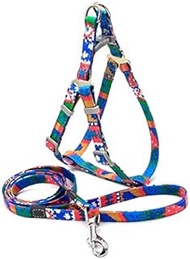 ZSRXL No Pull Dog Harness Set with 1.2m Dog Leash Size Adjustable Canvas Print Harness for Dogs Leas