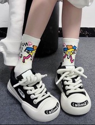 👟【香港必入】Ouder Smiler 開口笑系列 黑白色帆布板鞋 | 男女同款 百搭神鞋 日常穿搭零難度 順豐包郵