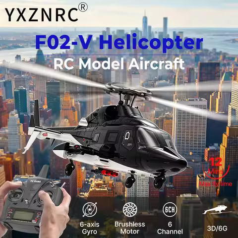 YUXIANG RC Helicopte F02-V 3D Flight Plane 6CH Dual Brushless Motor 6-Axis Gyro 1/34 Scale Airwolf R