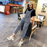 Suspenders Ripped Overalls Women Loose Korean Version Fashion High Waist Jeans Jumpsuit Summer