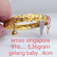 Gelang bayi Emas singapore 916 Diameter 4cm