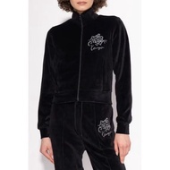 ▪️現貨全新▪️ KENZO JACKET LADIES ZIP UP LOGO BLACK刺繡天鵝絨合身外套 XS