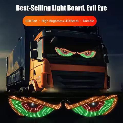 2PCS USB LED Dynamic Devil Eyes Light for Cars Animated Blinking Demon Eyes General Motors Front and