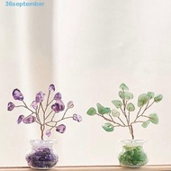 SEPTEMBER Crystal Wishing Tree, Mini Tree Natural Vase Crystal Tree, Multicolor Handicrafts Crystal Crystal Tree Model Home Decor