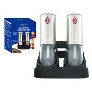 เครื่องบดพริกไทยไฟฟ้า 2 in 1 เครื่องบดบดเกลือ ชุดเครื่องโม่พริกไทย  เครื่องบดเกลือไฟฟ้า พกพาสะดวก ปร