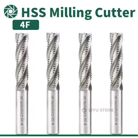 Rough End Mill HSS Cutters Carbide Milling Cutter Router Bits End Mill 4 Flute 5mm to 45mm Saw Blade