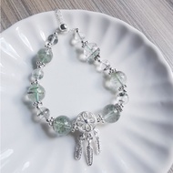 Green Phantom Quartz with Dream Catcher Charm Crystal Bracelet