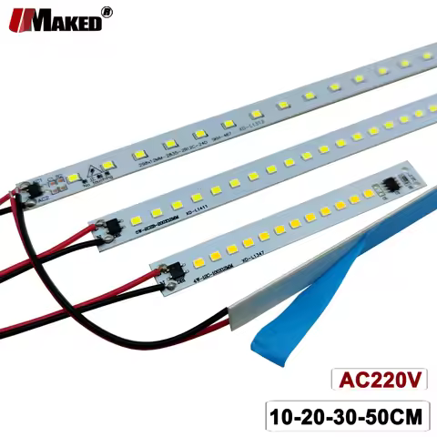 10pc AC220V LED PCB Strip High Bright 4W 5W 6W 8W SMD2835 10-50cm Bar Rigid Module Lamp Light With H