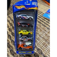 Hot Wheels Victory Lane 5 Gift Pack Ferrari F355 Challenge, Escort Rally, Holden SS Commodore, Semi 