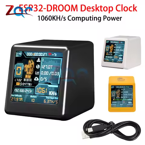 Esp32 Desktop Clock Development Board For Hash Rate Calculation 1060kh/s Silent Digital Clock Statio