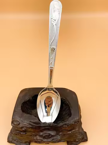 2026 new S999 pure silver 99.9% spoon, edible silver household tableware, solid soup spoon handmade,