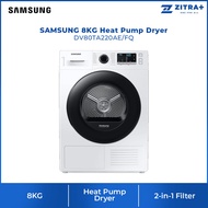 SAMSUNG 8KG Heat Pump Dryer DV80TA220AE/FQ | LED Display | Smart Check | Child Lock | Language Setti