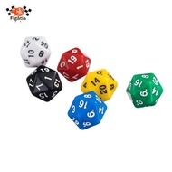 [Figatia] 6 Pcs D20 Gaming Dice Twenty Sided Die RPG Six Opaque Colors Couleur 1#