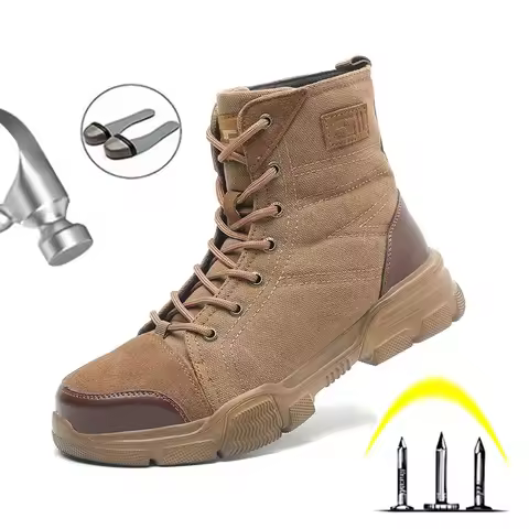 Customizable Steel Toe Boots for Men Work Boots Indestructible Work Shoes Desert Safety Boots Safety