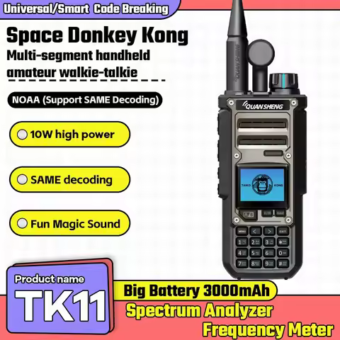 Quansheng TK11(8) High Power 10W Walkie Talkie Dual Band Two Way for Radio with 3000mah Battery and