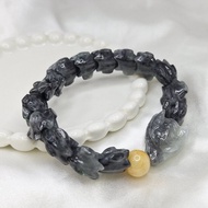 冰潤烏雞 神龍骨手串 手珠 珠串 | 天然緬甸玉A貨翡翠