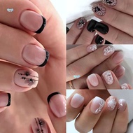 96 square wear short fake Summer nails Black