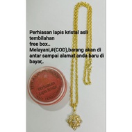 24 GOLD NECKLACE.K CRYSTAL, 24k gold center crystal wrap