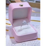 Lady High Stone Flower Ring with Stylized Dots Across the Ribs HT900