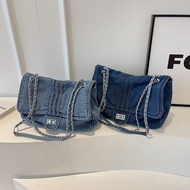 Girls Denim Shoulder Bag Fashion Solid Color Messenger Bag Large Capacity Shoulder Bag Trendy Girls 