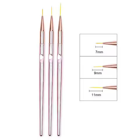 Acrylic French Stripe Nail Art Line Painting Pen 3pcs/Set 3D Tips Manicure slim Line Drawing Pen UV 