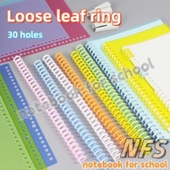 NFS A4 30 Holes Transparent PP Cover Plastic Ring Binder Loose Leaf Binding Ring DIY Notebook