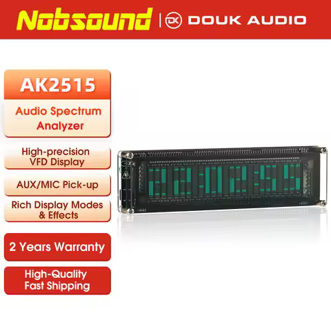 Nobsound AK2515 Bluetooth 5.0 MIC Pick up Audio Spectrum Analyzer VFD Sound Level Meter VU Meter Scr