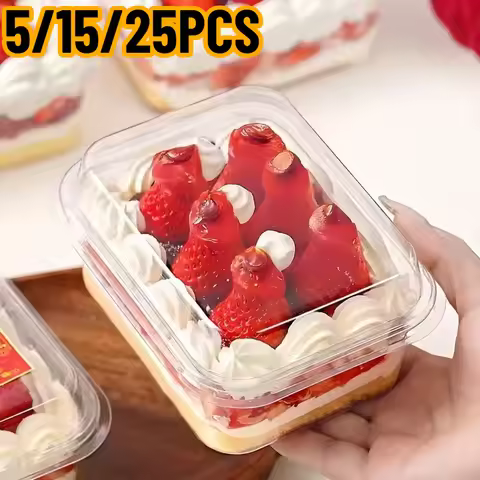 5/15/25PCS Disposable Transparent Dessert Packaging Box Thousand Layer Cake Egg Tart Mousse Cake Box
