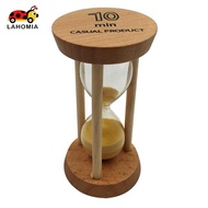 LAHOMIA 10 Min Wooden Yellow Sand Timer Hourglass for Kid Reading Game Playing Timer