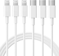 RCTech 3Pack 6FT USB-C to Lightning Cable [Apple MFi Certified] iPhone Fast Charger Cable USB-C Powe