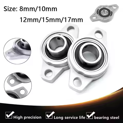 1~3pcs Zinc Alloy Diameter 8/10/12/15/17mm Bore Ball Bearing Pillow Block Mounted Support FL000 FL00