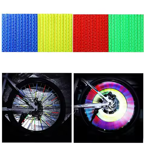 12PCS/Bag Bicycle Wheel Spokes Reflective Sticker Tube Strip Warning Light DIY 7.5cm MTB Cycling Ref