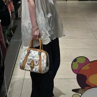 LV 白三彩保齡球手提包 絕版三彩 25*21 95新配件塵袋