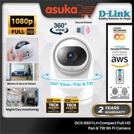 D-Link DCS-6501LH Compact Full HD Pan & Tilt Wi-Fi Camera, Day & Night, Cloud Recording