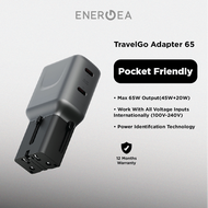 ENERGEA TravelGo Adapter 65 2C 65W - 2C Ultra Portable Travel Adapter with Interchangeable Plugs - G