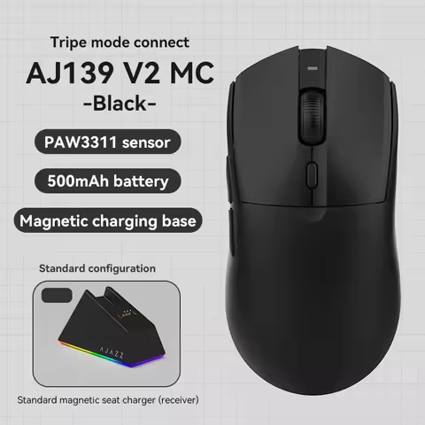 AJAZZ AJ139Pro/AJ139V2MC Wireless Mouse PMW3395/PAW3311 Chipset 12000-26000Dpi Professional Gaming M