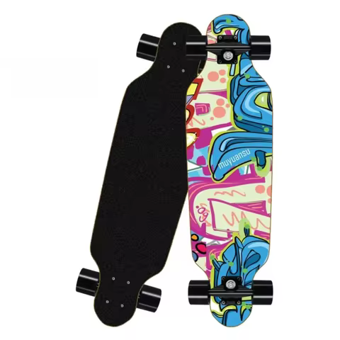 Mini Longboard 80*20cm 4 Wheels Maple Wood Complete Skateboard Cruiser Board for Beginners Teenagers