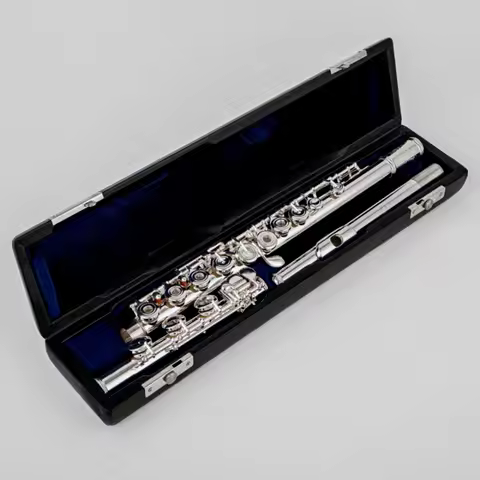 Japan muramatsu Flute Professional Cupronickel Opening C Key 17 Hole Flute Silver Plated Musical Ins