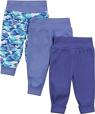 Baby Pants, Flexy Soft Knit Pull-on Sweatpants, Stretch Joggers for Babies &amp; Toddlers, 3-Pack