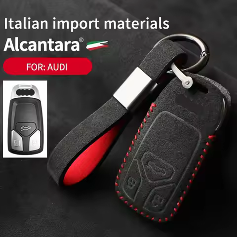 Alcantara Car Key Case Cover Fob Keychain For Audi A1 A3 8P A4 A5 A6 C7 A7 S3 S7 S8 R8 Q2 Q3 Q5 Q7 Q