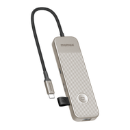 MOMAX - 8合1 USB-C Hub 多功能轉換器 4K HDMI/ TF/SD /USB 3.2 /RJ45 /PD3.0 100W高速分插器 擴充器 多端口集線器 鈦色 - DH18L