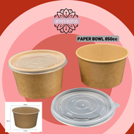 Paper Bowl 850ml White & Brown (50pcs) / Food Paper Cup / Bekas Oden / Mangkuk Kertas